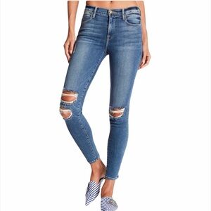 Frame Denim Le High Skinny Distressed Jeans